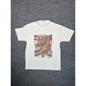 Vintage 1991 Chicago Bulls NBA World Champs T-Shirt Salem Sportswear XL White
